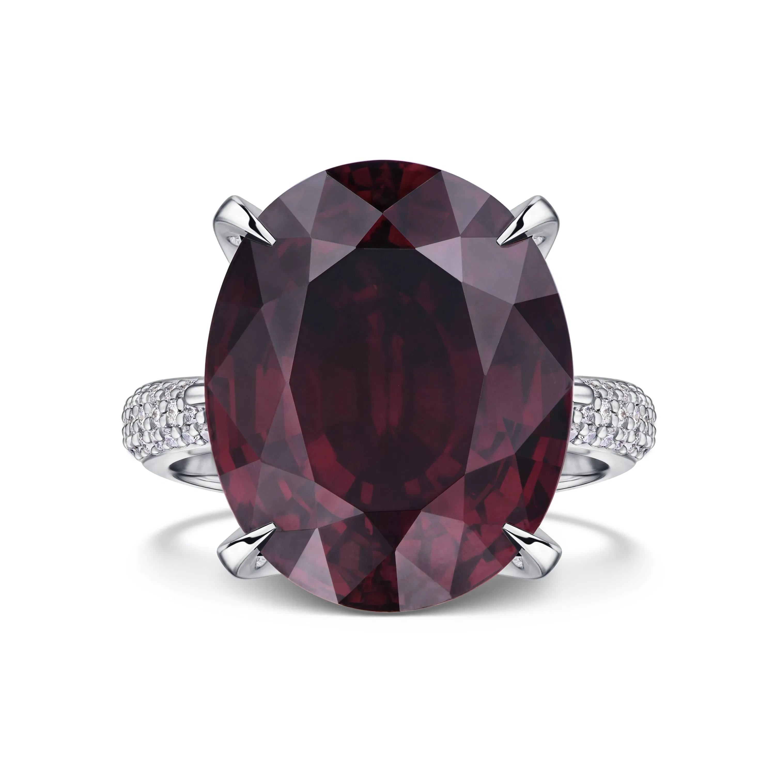 Кольцо из белого золота с гранатом 22.9 карата, дизайн Parure Atelier