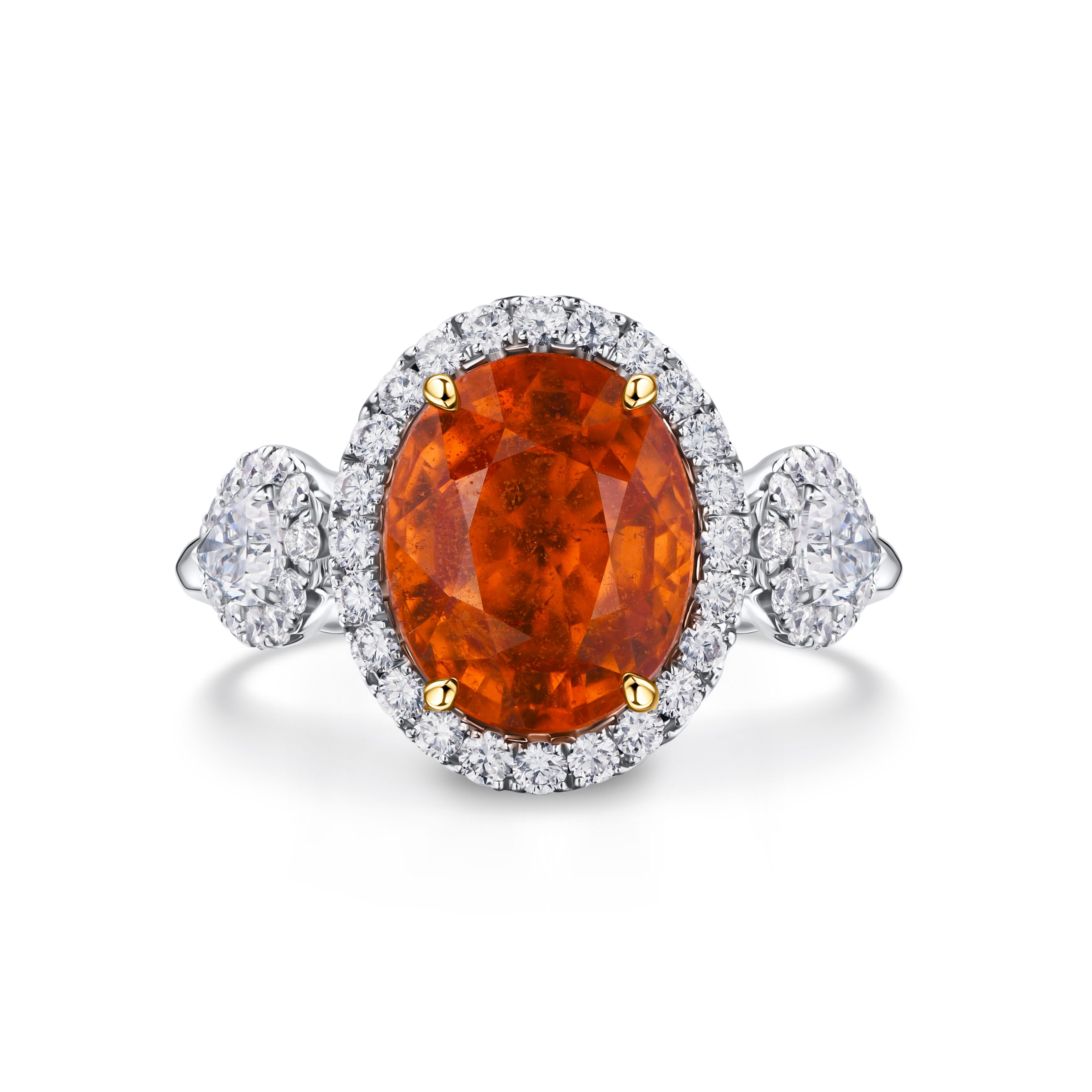 Кольцо из белого золота с спессартином 4.07 карата, дизайн Parure Atelier