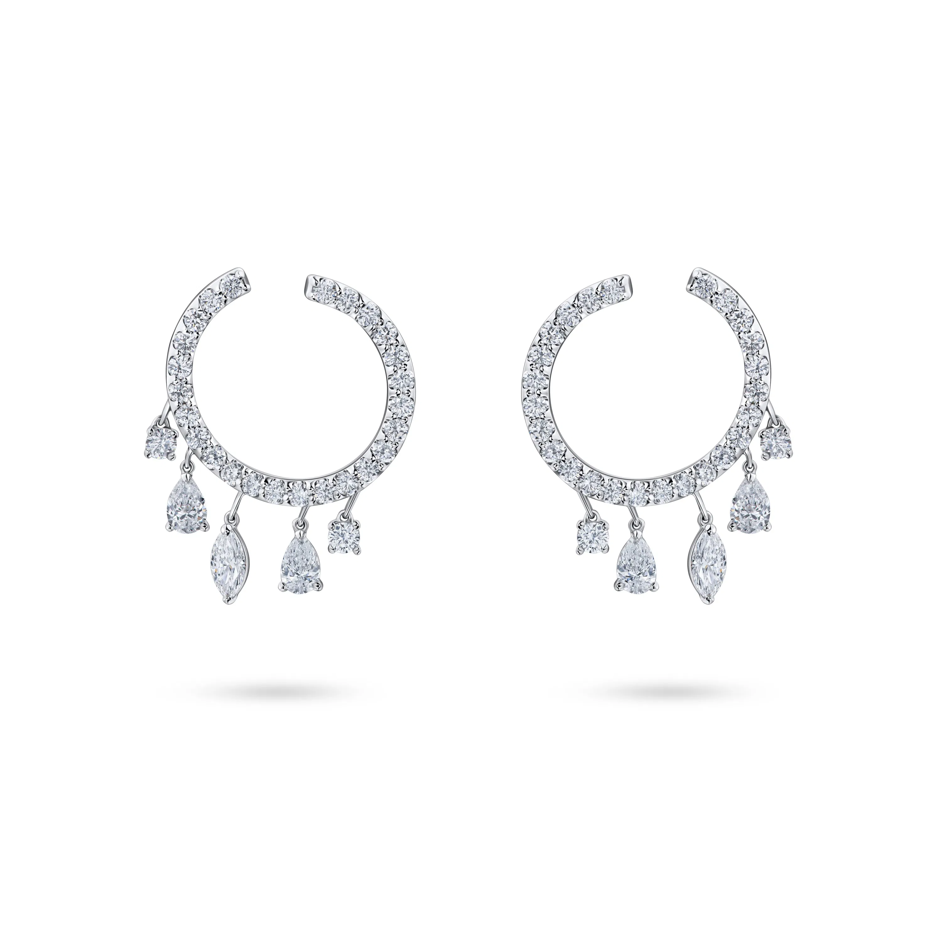 Серьги из белого золота с бриллиантами, центральный 0.833 карат