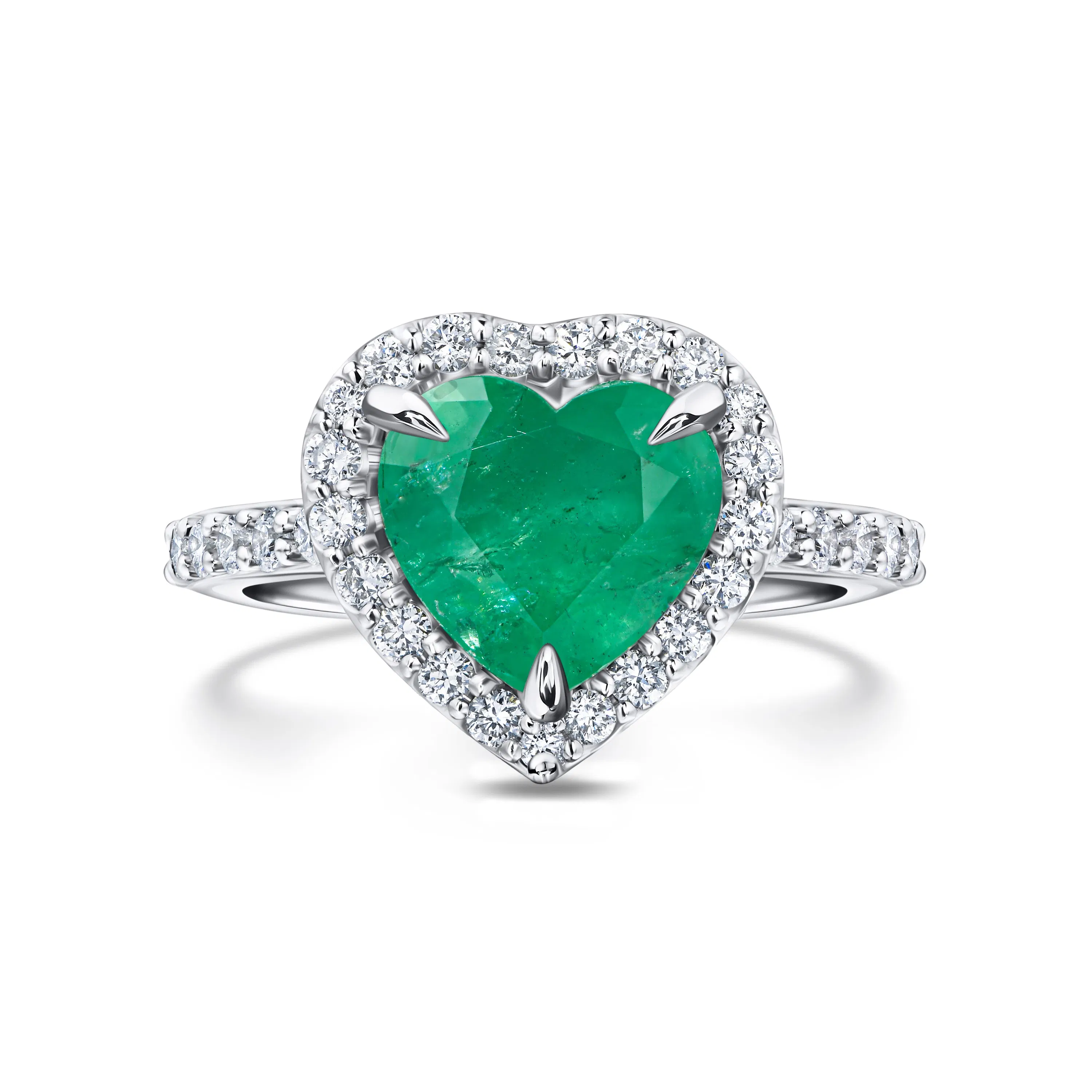 Кольцо с изумрудом 2.21 карат в белом золоте от Parure Atelier