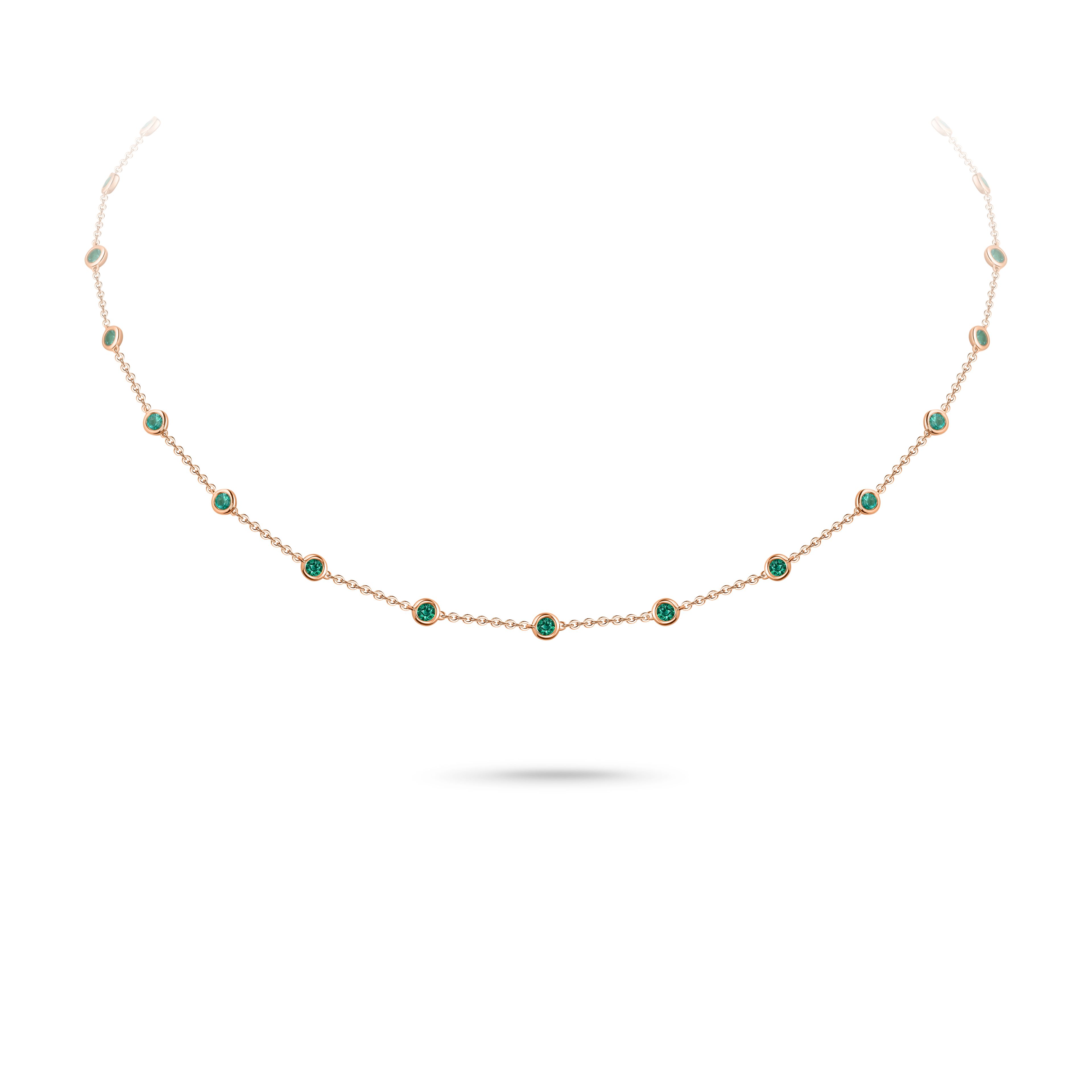 Колье из белого золота с изумрудом 1.4 карат