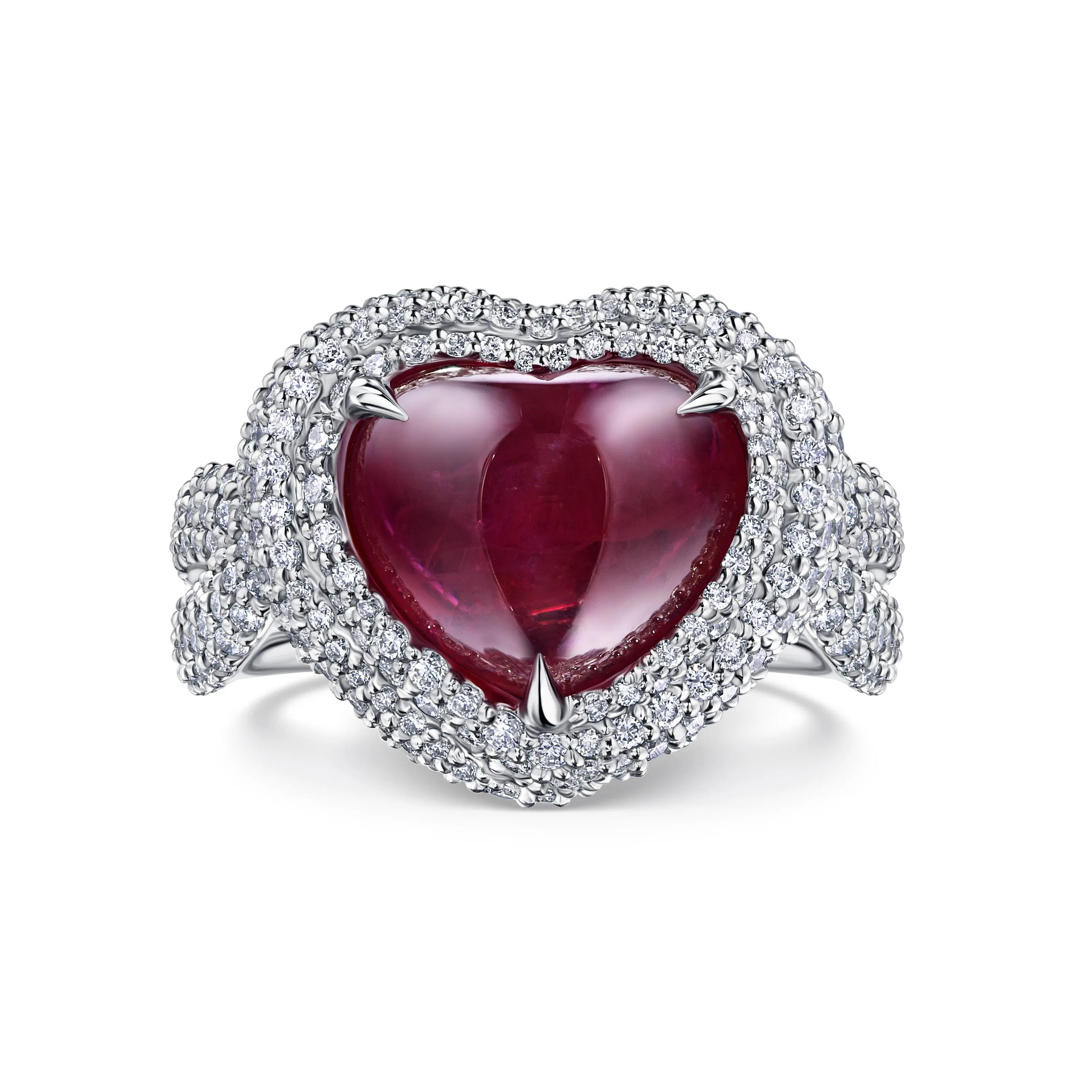 Кольцо из белого золота с рубином 5.22 карата, дизайн Parure Atelier