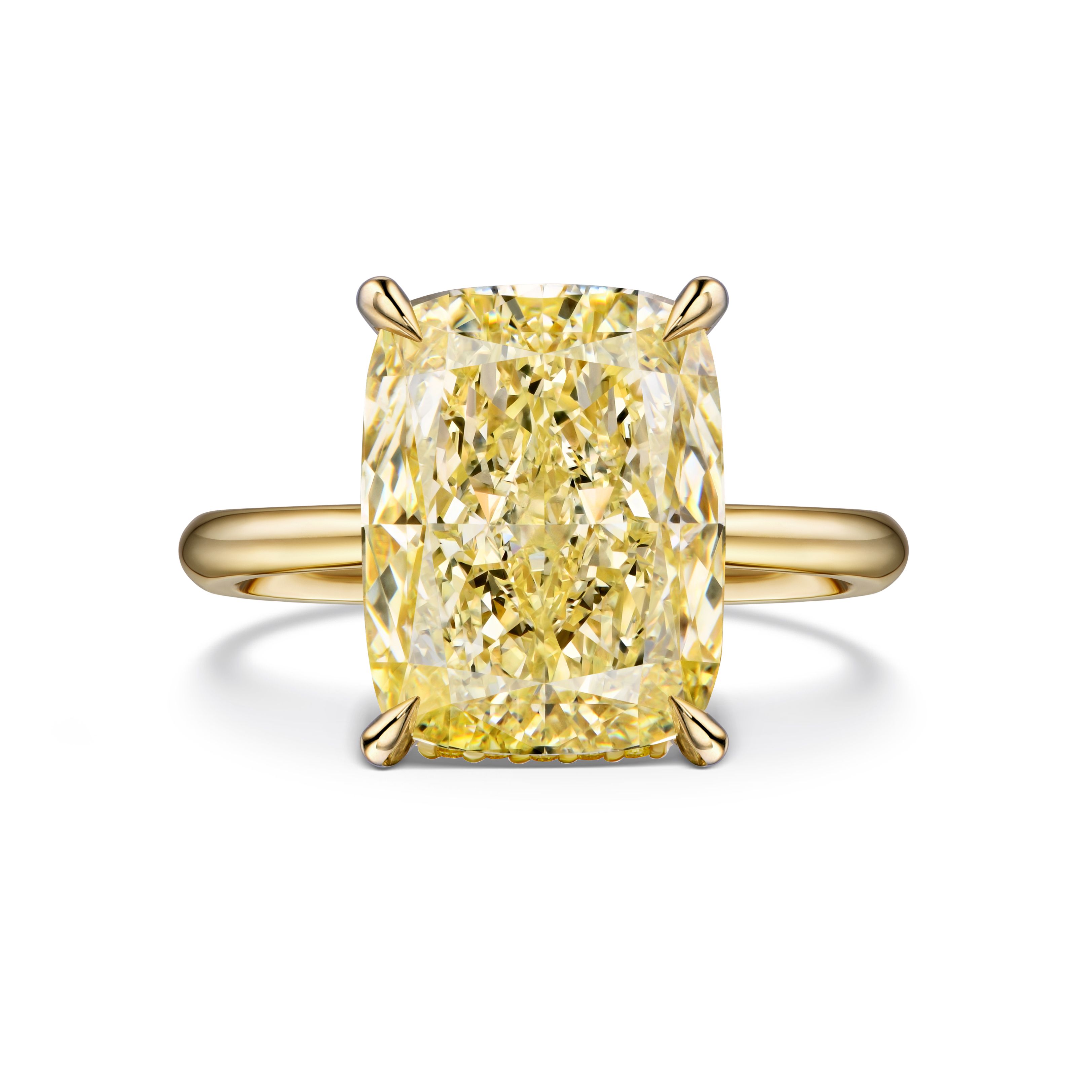 Кольцо с желтым бриллиантом 5.93 карата в жёлтом золоте