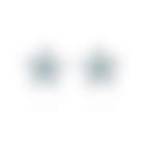 Пусеты из белого золота с изумрудами 0.105 карат и бриллиантами 1.80 карат