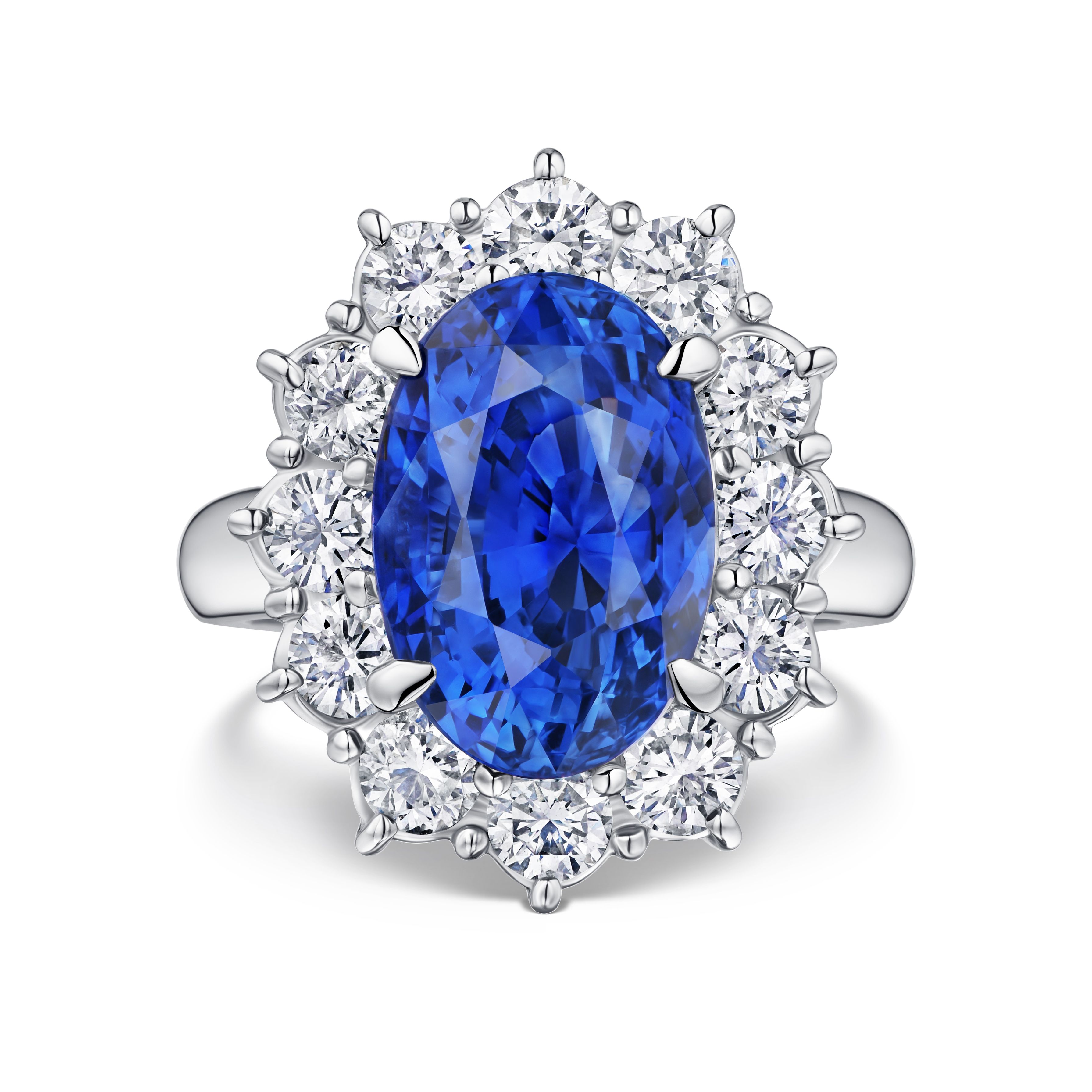 Кольцо из платины с сапфиром 8.08 карат, элегантное и изысканное.