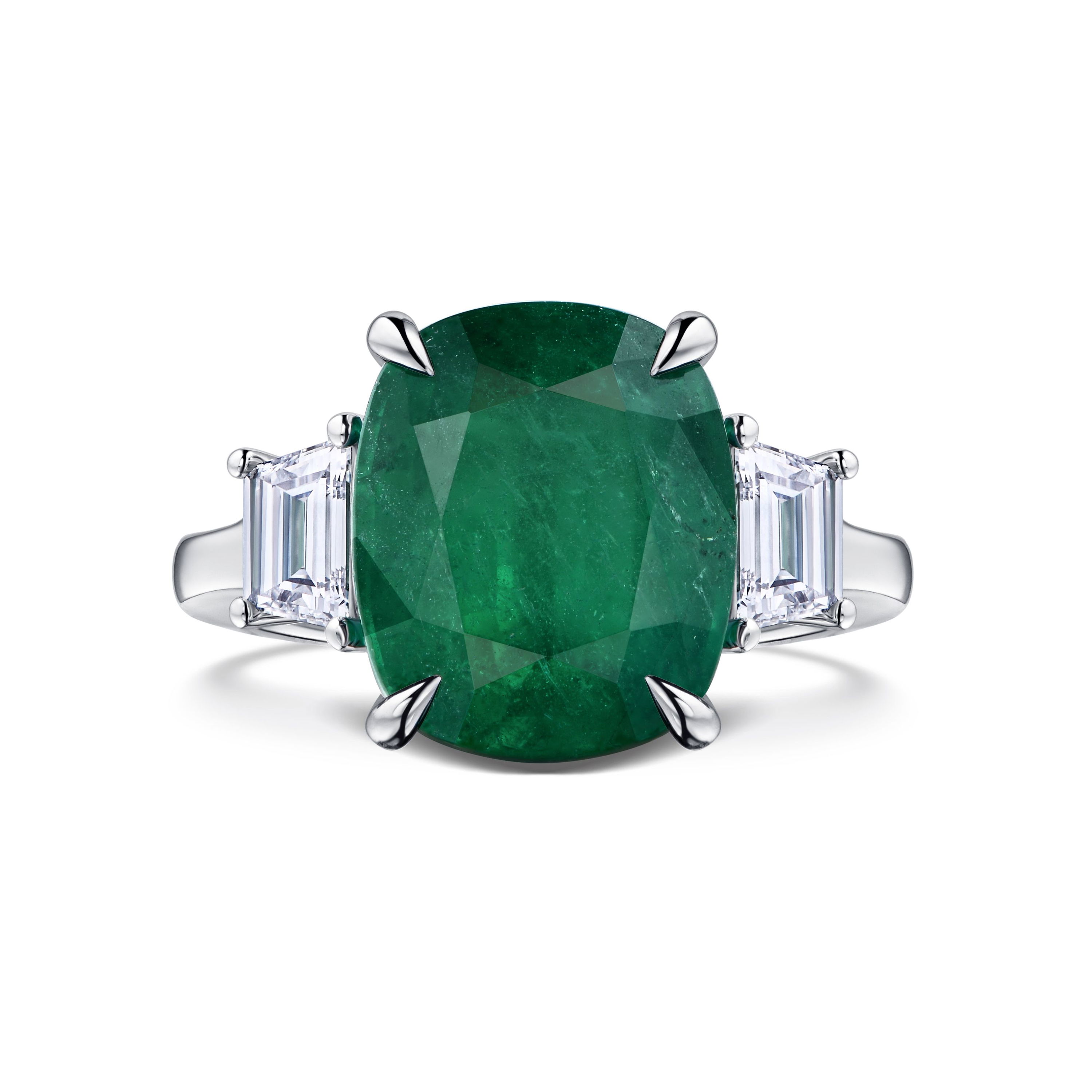 Кольцо с изумрудом 5.45 карат в белом золоте от Parure Atelier