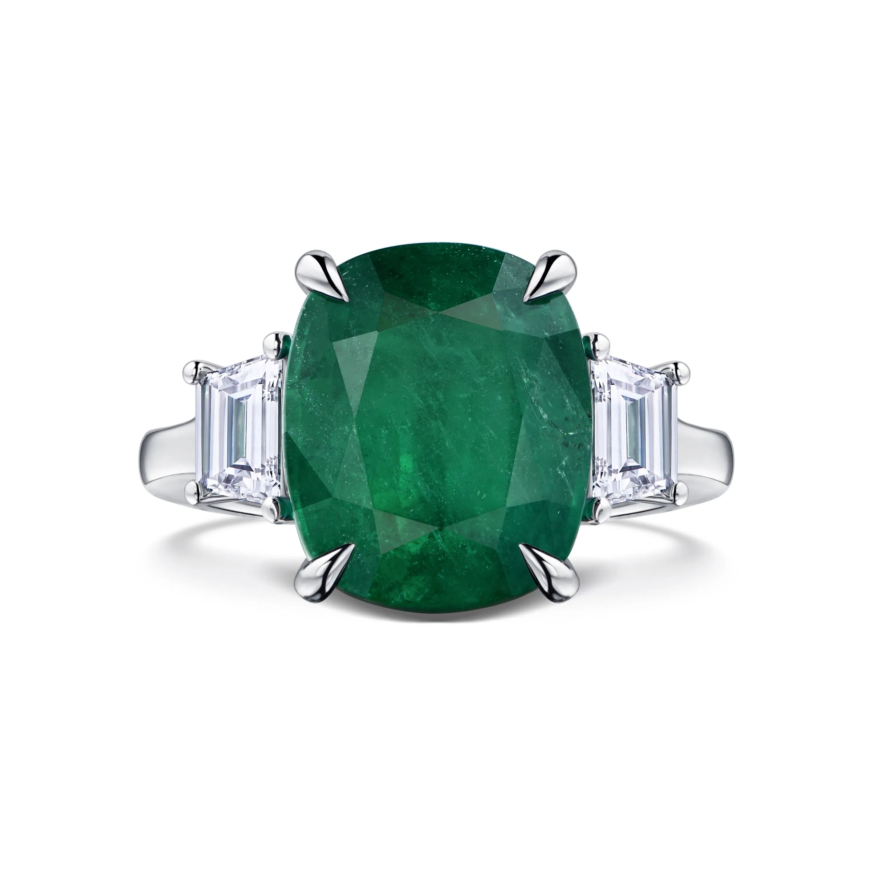 Кольцо с изумрудом 5.45 карат в белом золоте от Parure Atelier
