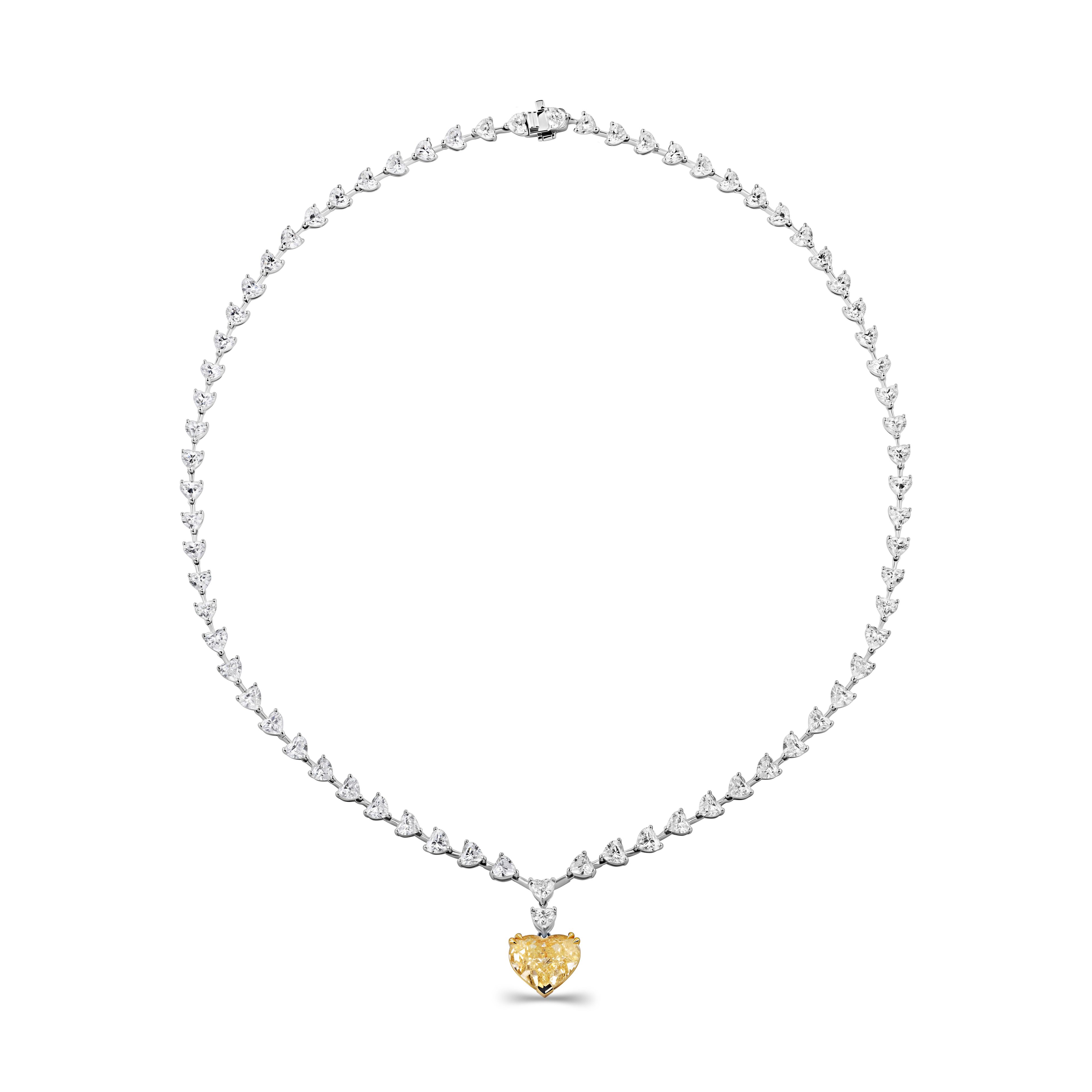 Колье Heart of the Sun с желтым бриллиантом 7.02 карат в белом золоте