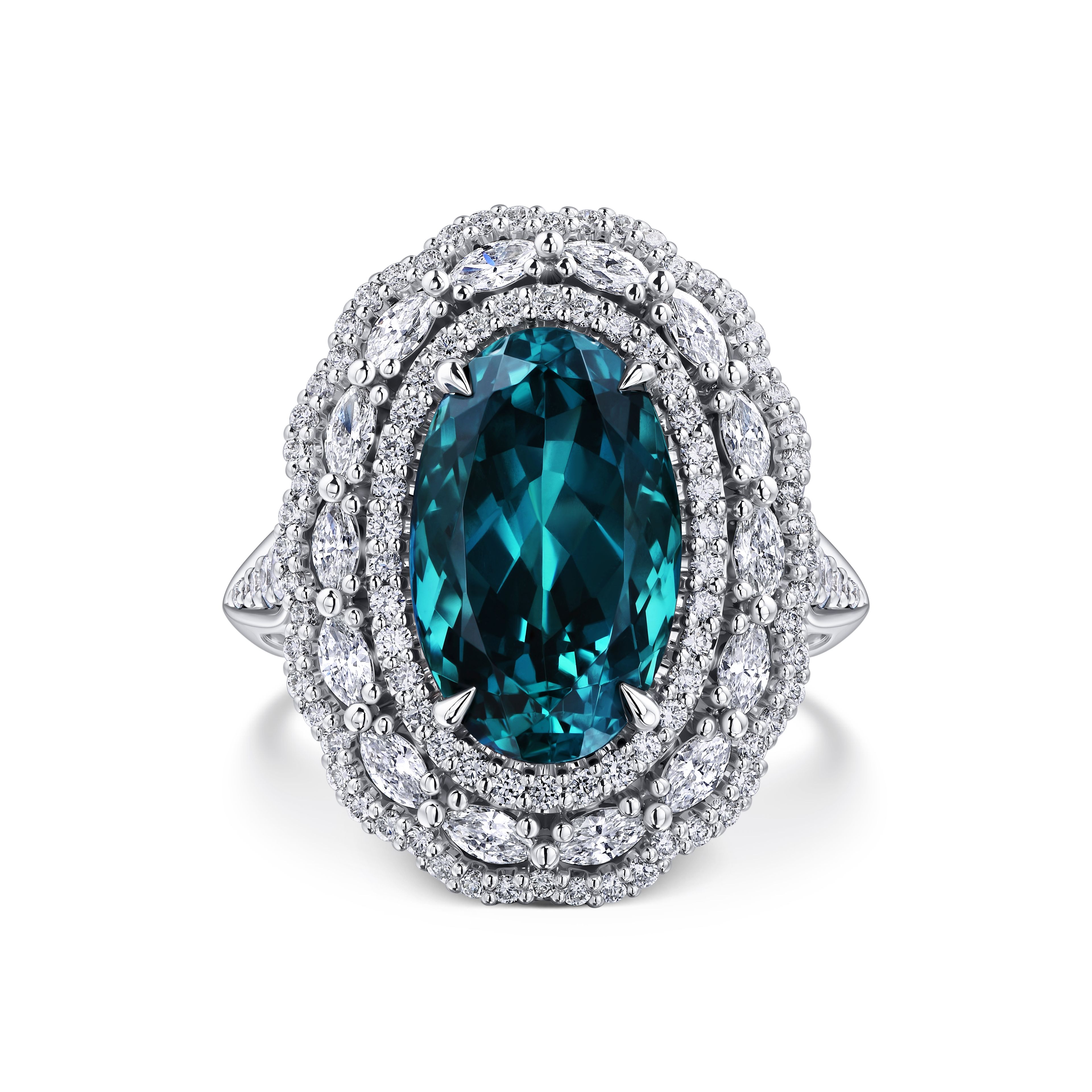 Кольцо с турмалином 4.08 карат в белом золоте от Parure Atelier