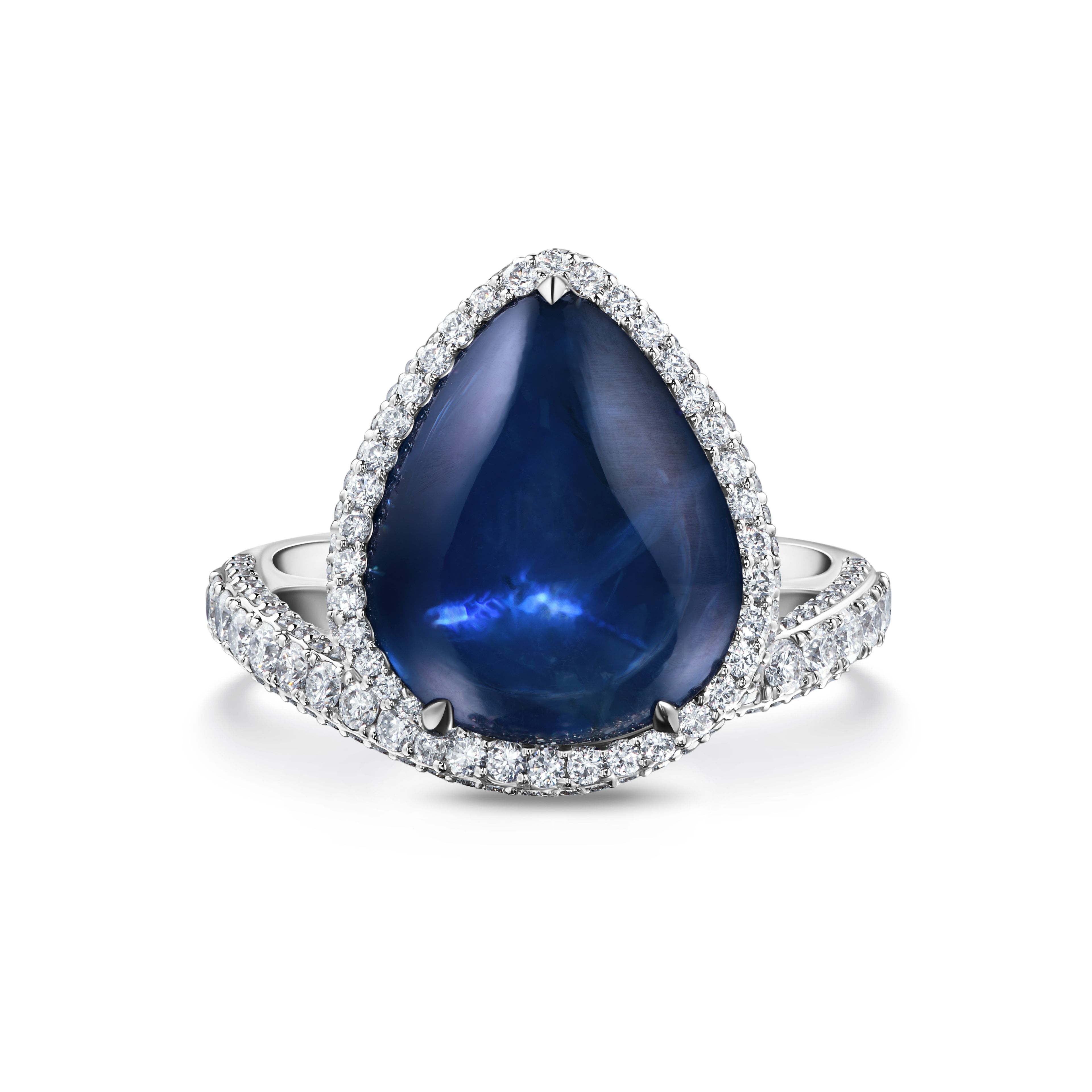 Кольцо с сапфиром 8.64 карата в белом золоте от Parure Atelier