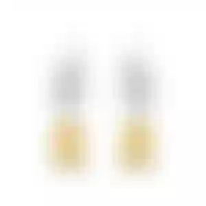 Серьги из белого золота с желтыми бриллиантами 4.02 и 4.00 карата.