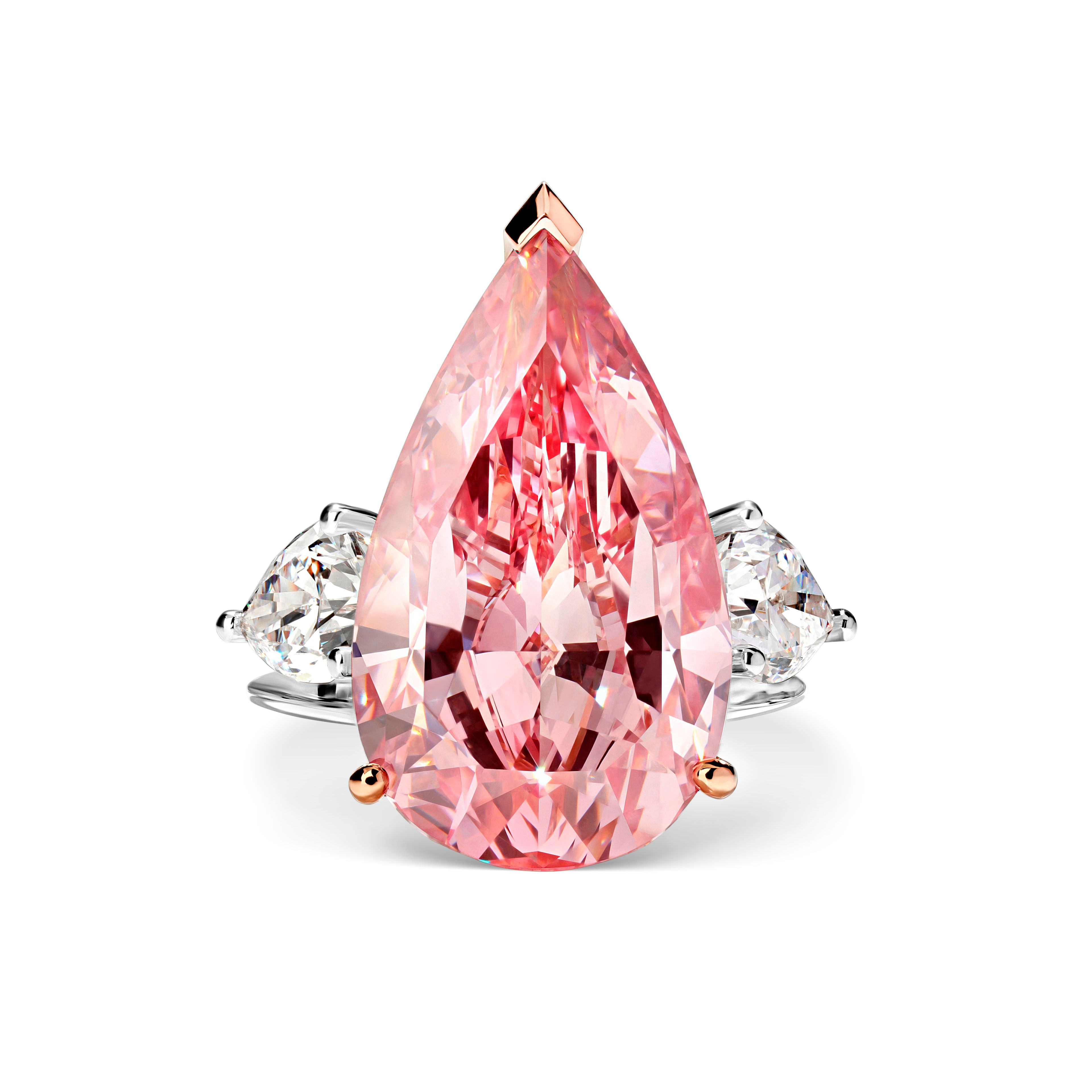 Кольцо La Vie en rose с розовым бриллиантом 10 кт в белом золоте