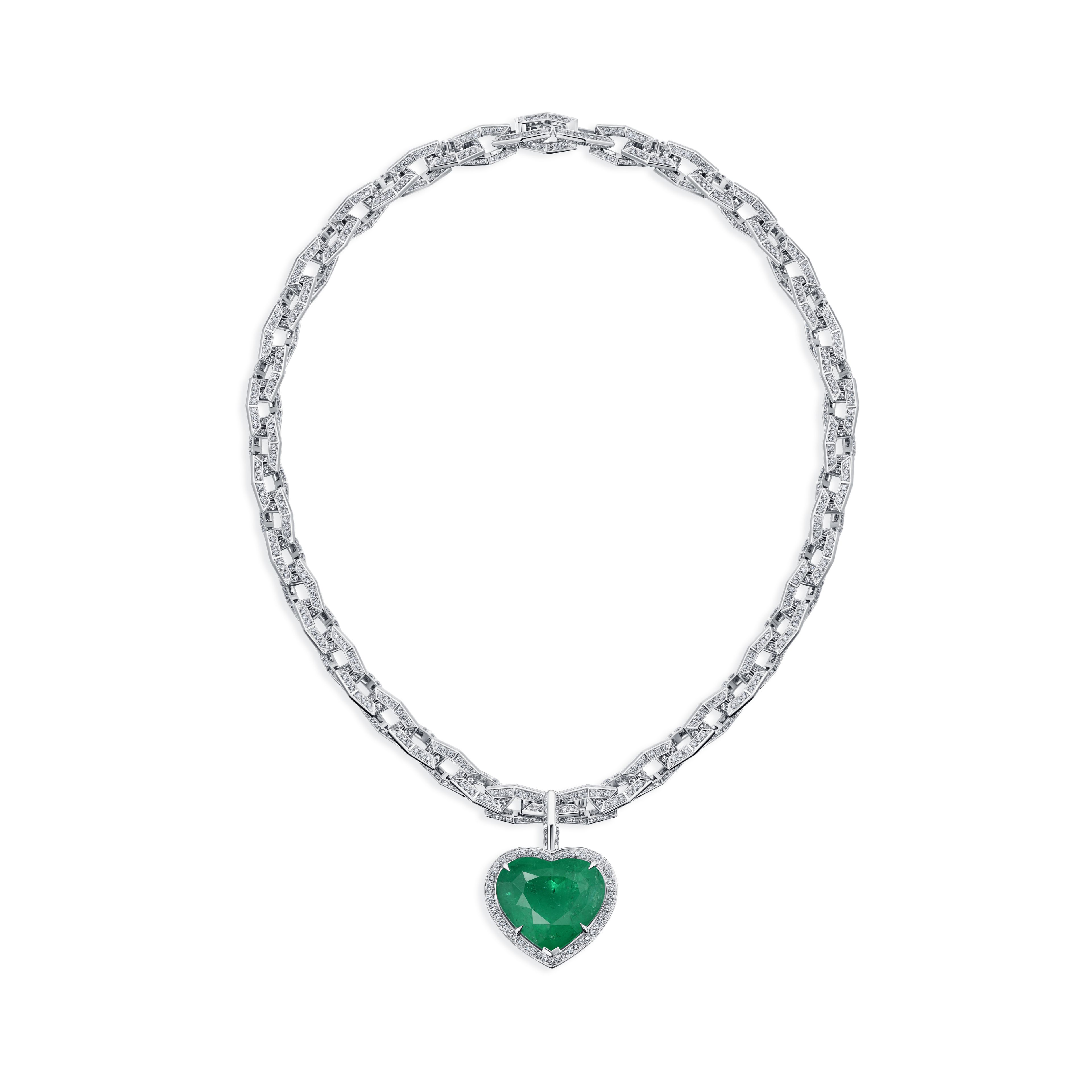 Кольцо Amour с изумрудом 31.87 карат в белом золоте от Parure Atelier