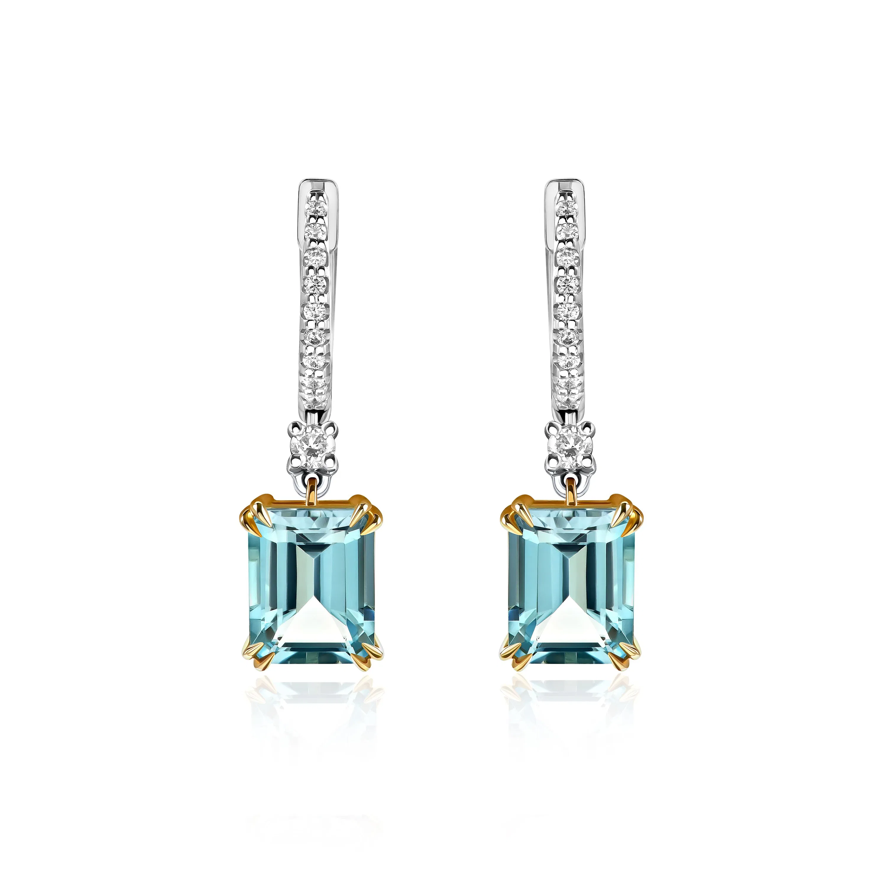 Серьги из белого золота с топазами 5.51 карат.