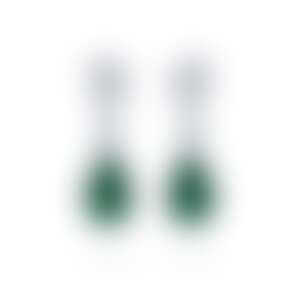 Серьги из белого золота с изумрудами 5.82 и 6.28 карата